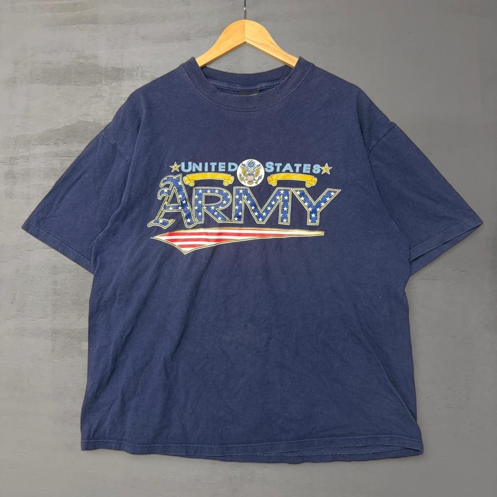 Vintage Soffe Choice US Army Graphic T-Shirt Navy Blue Stars Stripes XL
